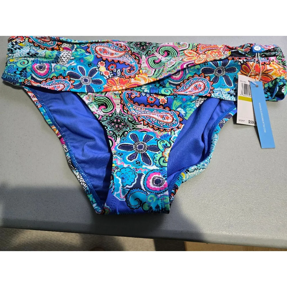 Bleu Rod Beattie Swim Bottom Size 14 Blue Orange